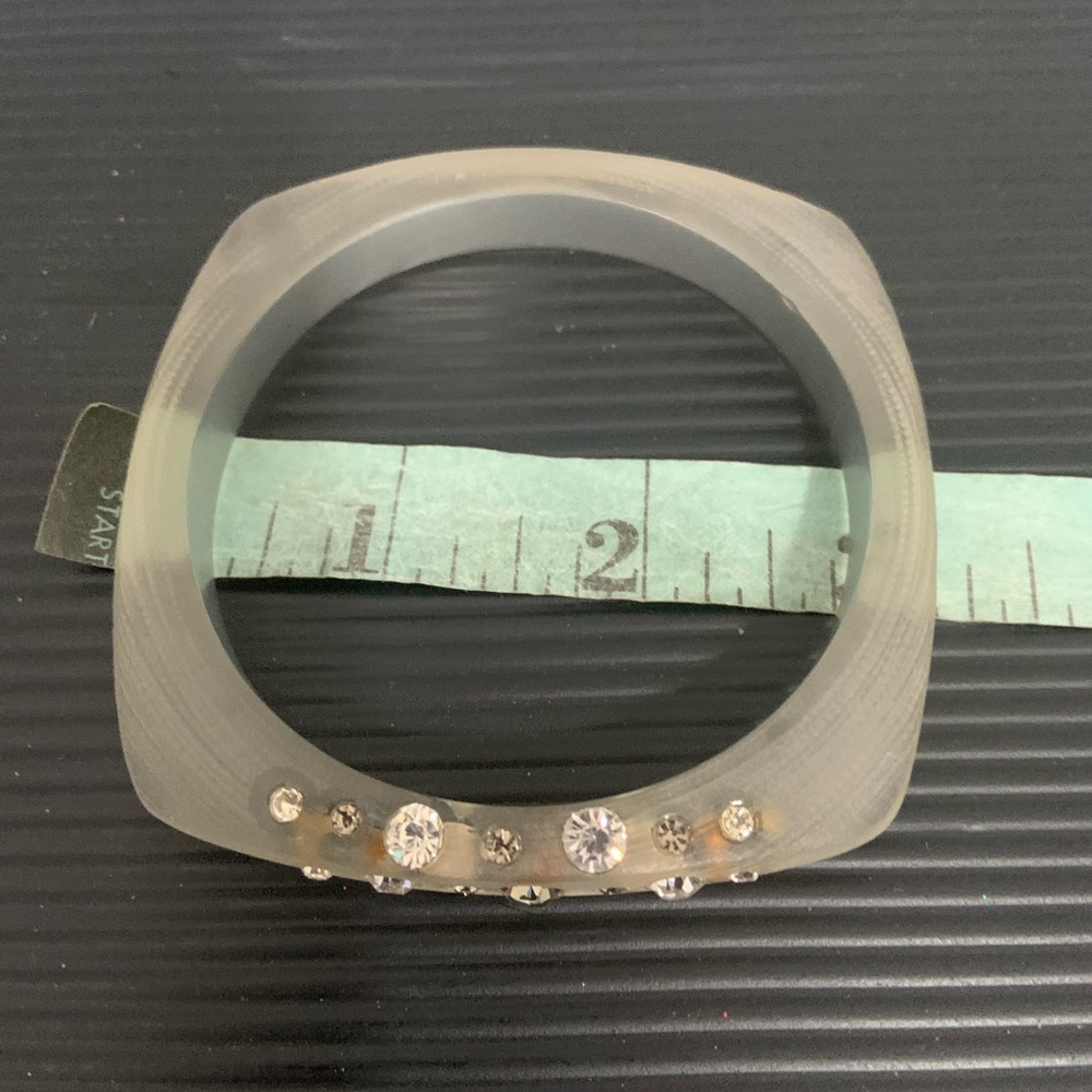 Lucite Bangle with Rhinestones - Picture 3 of 4